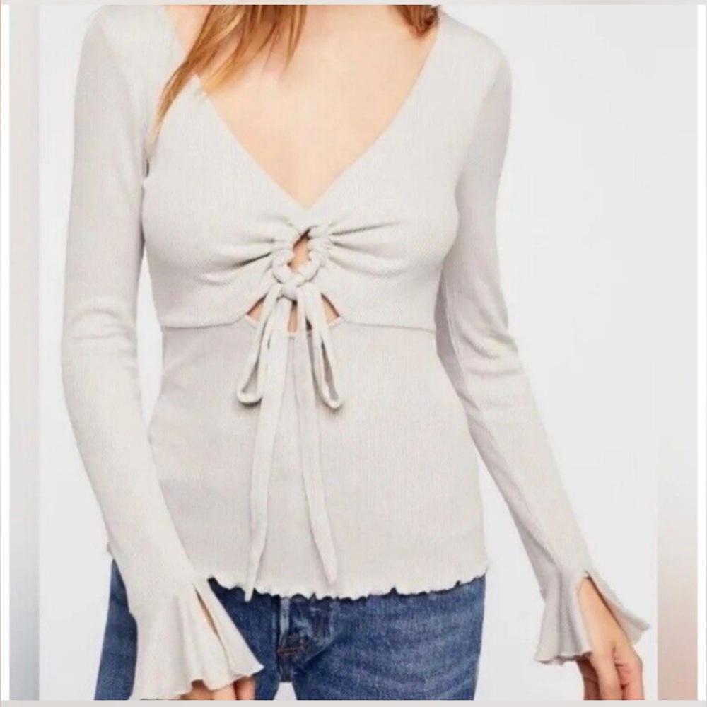 Free People Intimately Say When cream color with gold metallic thread through.
